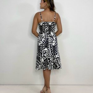 Vestido Cora - Estampa Folha Preta - Image 4