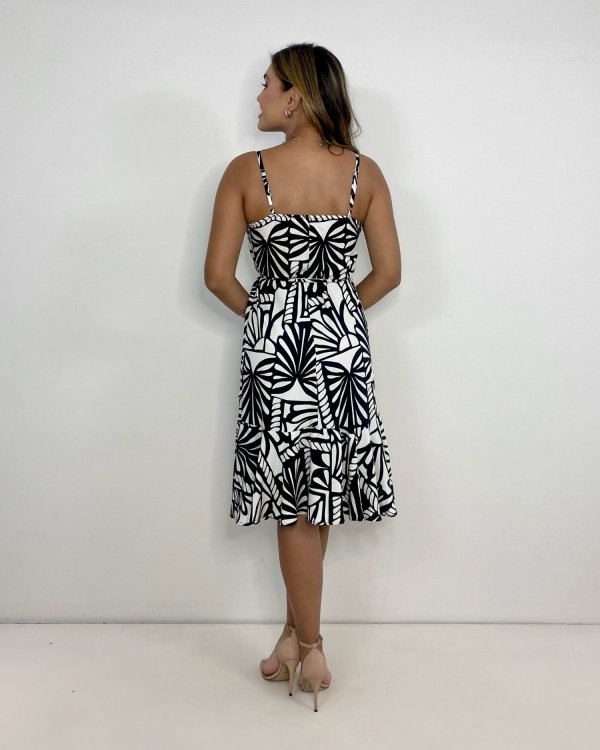 Vestido Cora - Estampa Folha Preta - Imagem 4