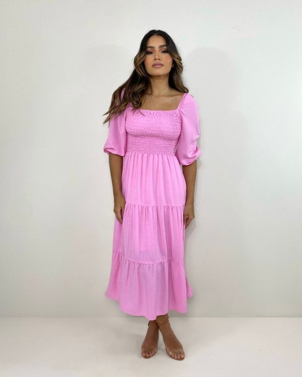 Vestido Juliana - Rosa Bebê - Imagem 3