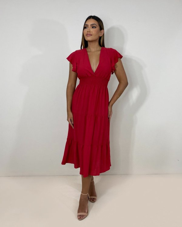 Vestido Laís Midi - Vermelho - Imagem 2
