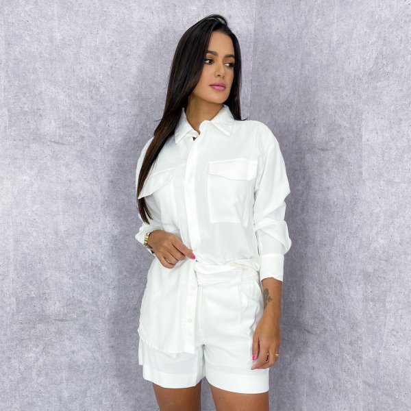 Conjunto Chemise e Short Celia - Branco