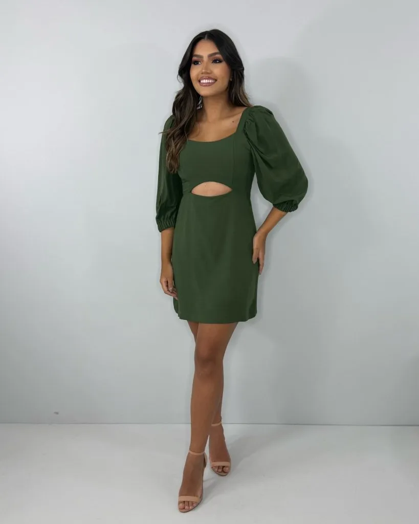 Vestido Yuna - Verde Militar, foto 4