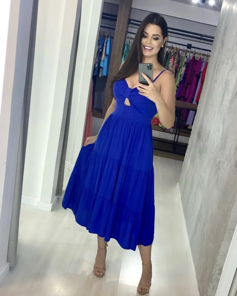 Vestido Jéssica Midi - Azul Royal