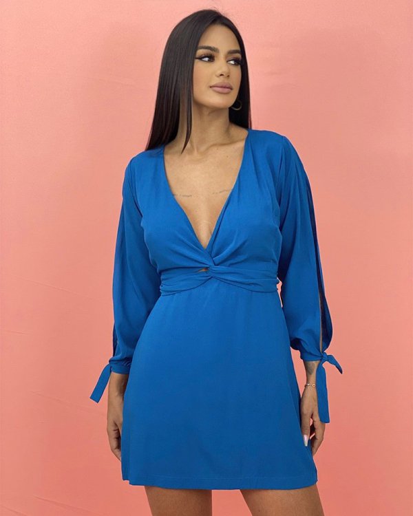 Vestido Marília - Azul Petróleo - Imagem 3