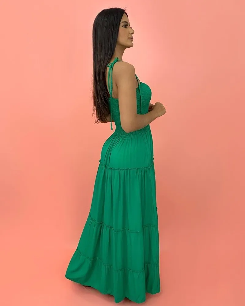 Vestido Gabriela - Verde Bandeira