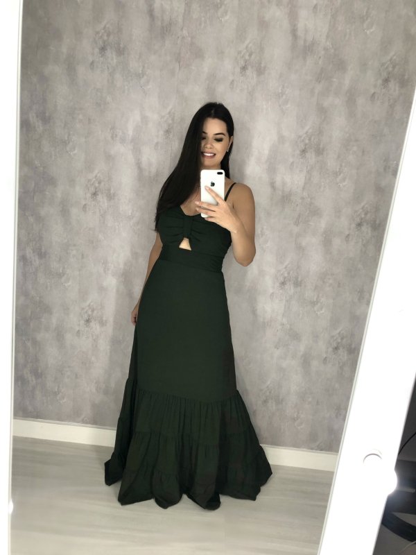 Vestido Jéssica Longo - Verde Militar - Imagem 4
