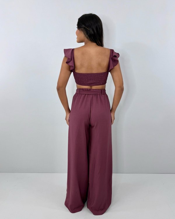 Conjunto Pantalona Samira - Marrom - Imagem 4