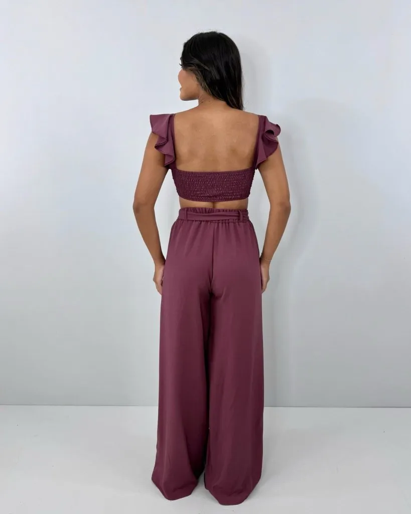 Conjunto Pantalona Samira - Marrom, foto 4