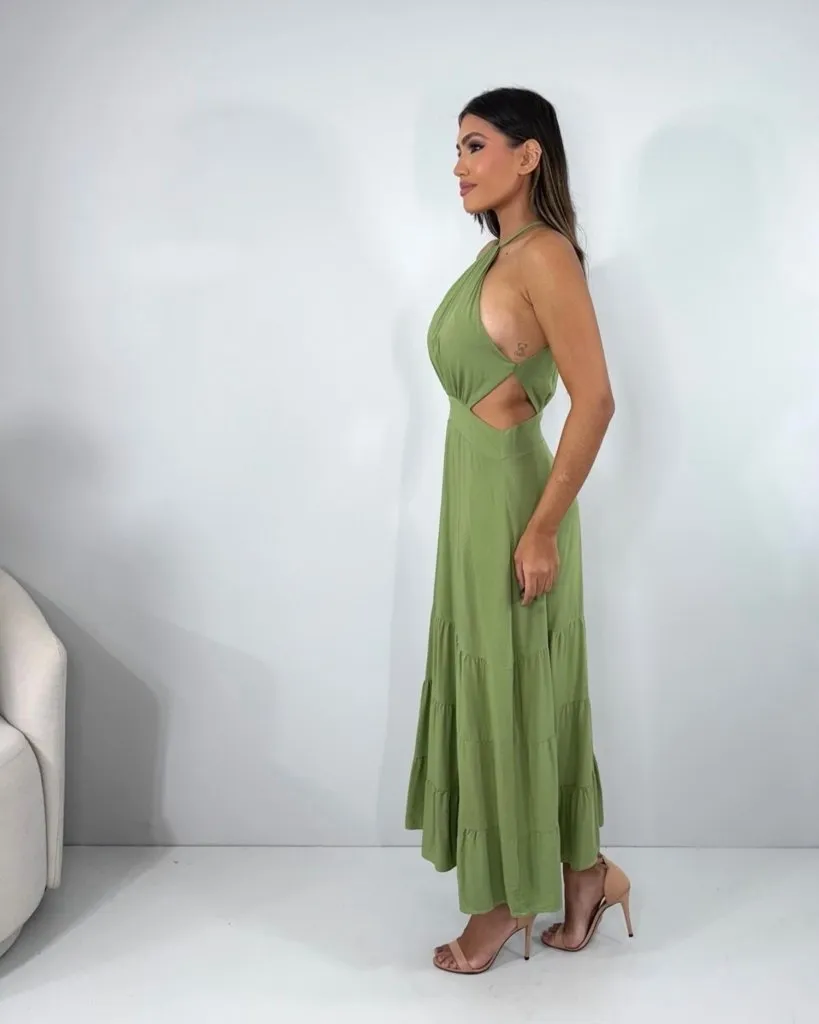 Vestido Estefane - Folhagem