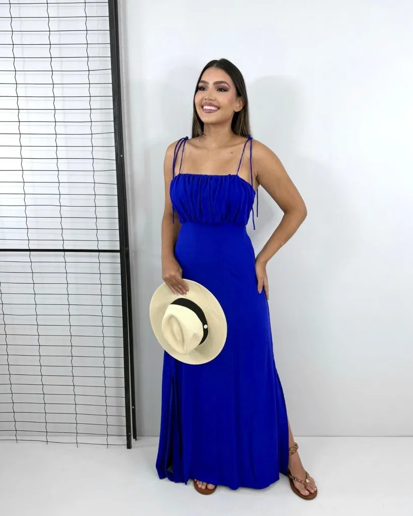 Vestido Drica Longo - Azul Royal, foto 2