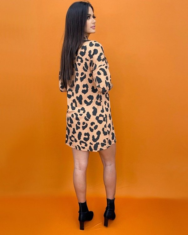 Vestido Fabíola - Animal Print Marrom - Imagem 3