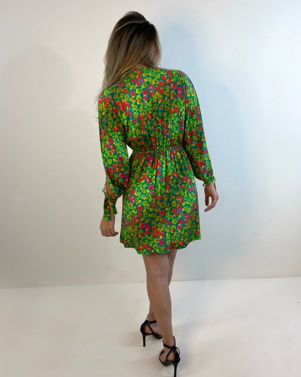 Vestido Marília - Floral Animal Print Verde - Imagem 4