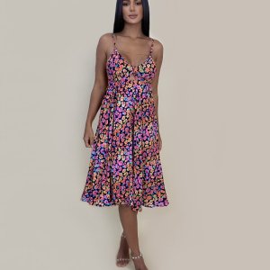 Vestido Ashley - Floral Animal Print Preto - Image 1