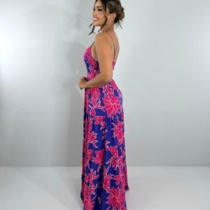 Vestido Cátia - Floral Fundo Azul - Image 3