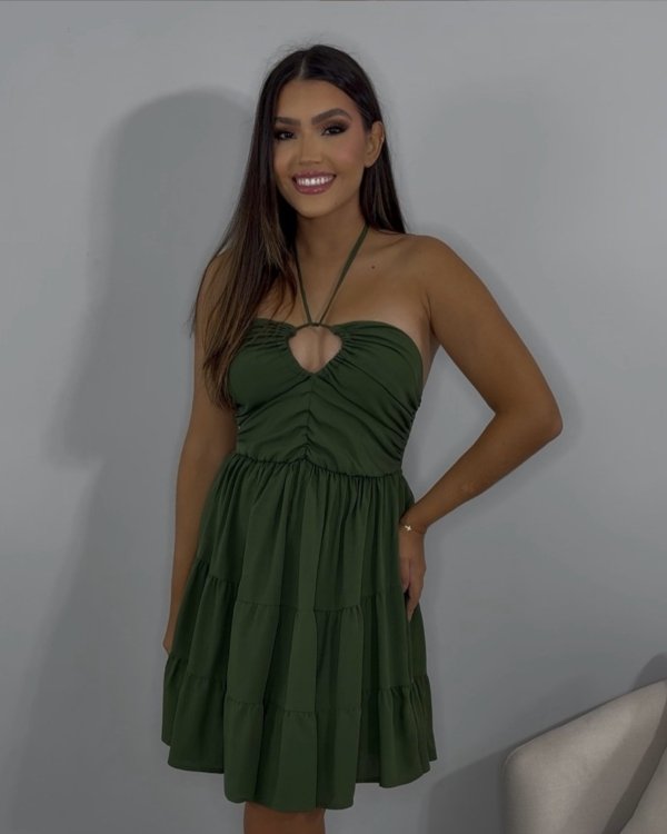 Vestido Sakura - Verde Militar