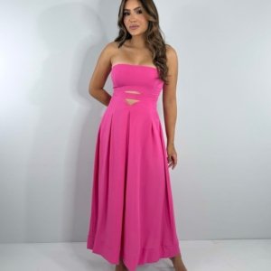 Vestido Maria Flor - Rosa Chiclete - Image 3