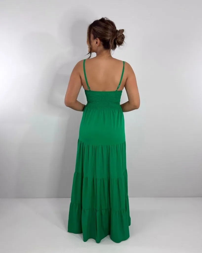 Vestido Cátia - Verde Bandeira