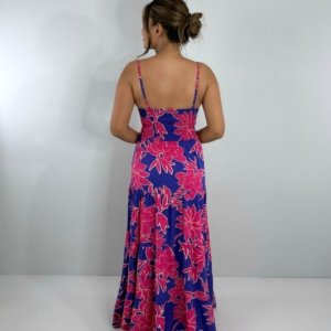 Vestido Cátia - Floral Fundo Azul - Image 4