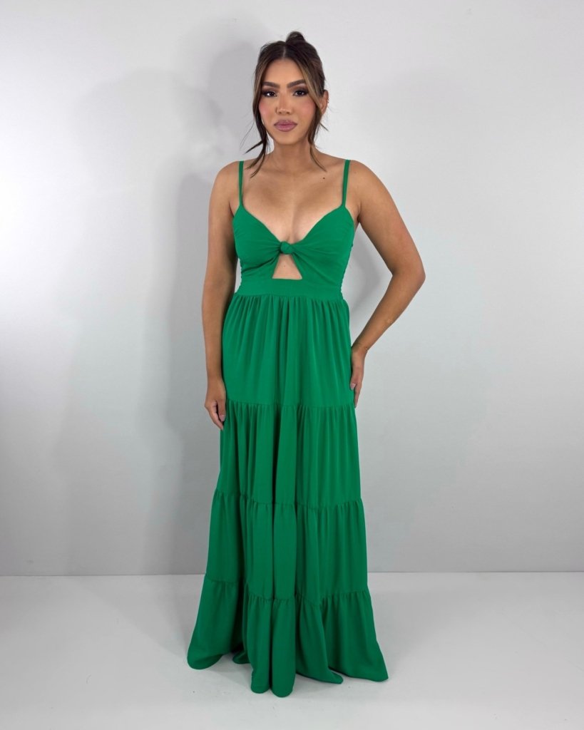 Vestido Cátia - Verde Bandeira