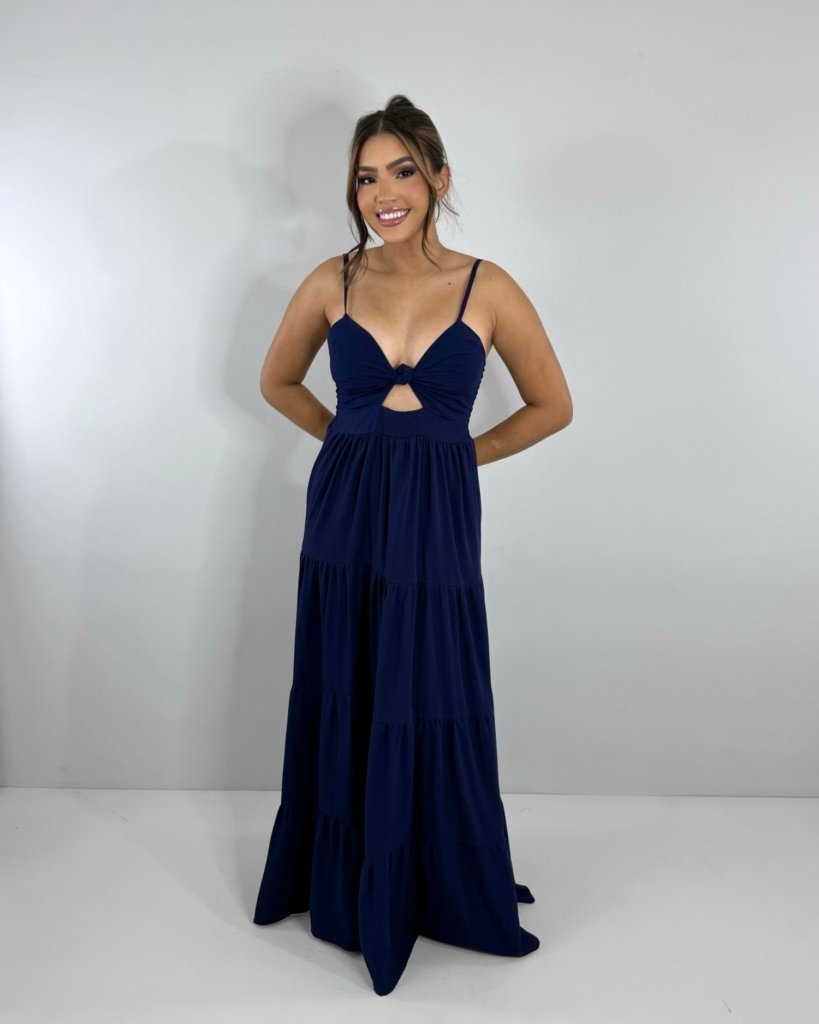 Vestido Cátia - Azul Marinho