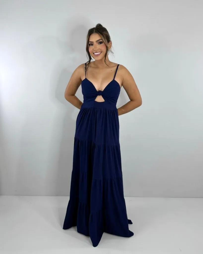 Vestido Cátia - Azul Marinho