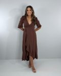 Vestido Berenice - Marrom