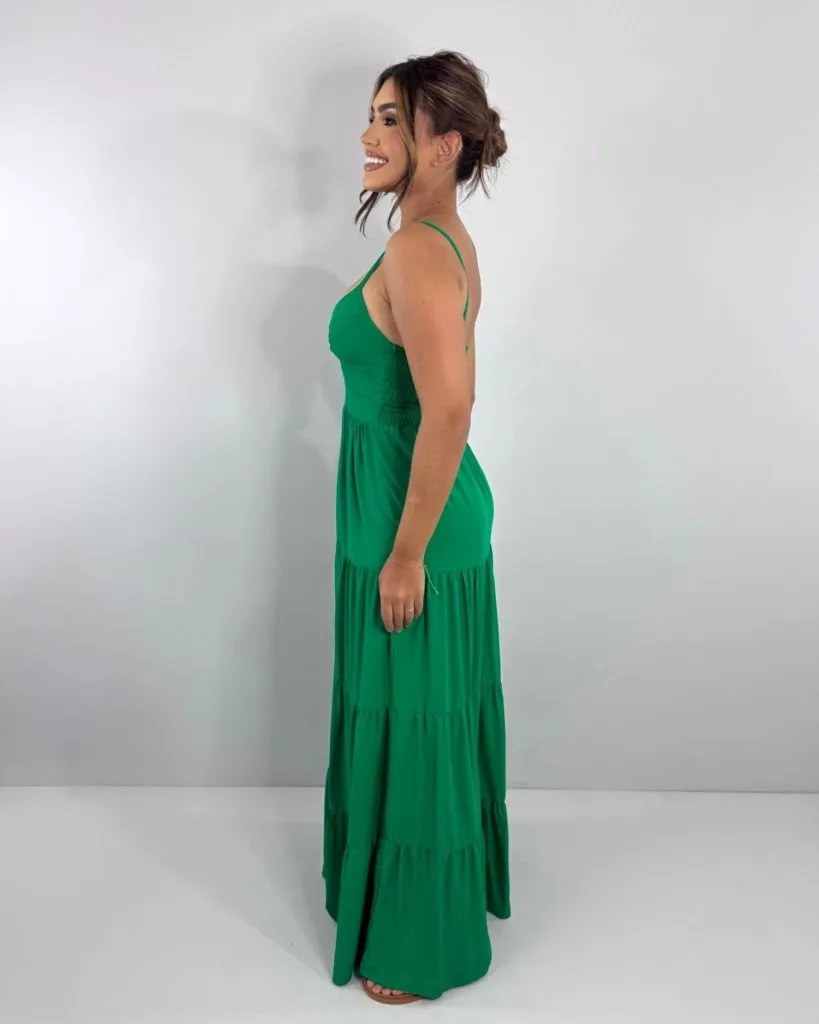 Vestido Cátia - Verde Bandeira
