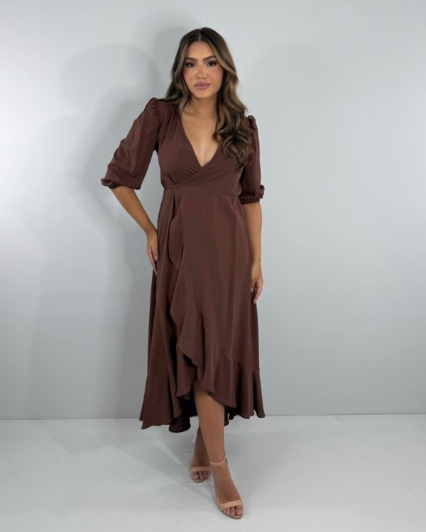 Vestido Berenice - Marrom - Imagem 4