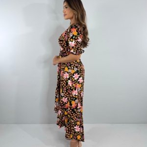 Vestido Berenice - Primavera Fundo Preto - Image 3