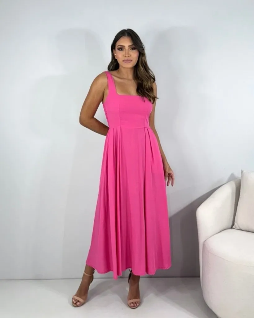Vestido Samanta - Rosa Chiclete