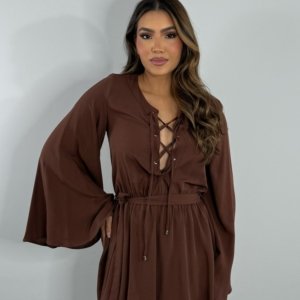 Vestido Glória - Marrom - Image 1