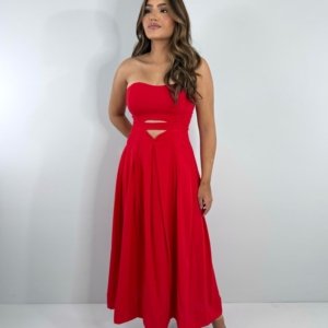 Vestido Maria Flor - Vermelho