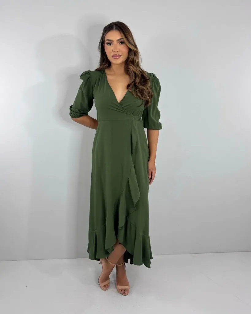 Vestido Berenice - Verde Militar