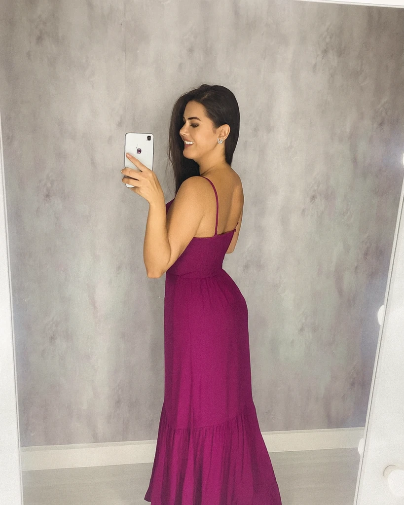 Vestido Jéssica Longo - Fúcsia
