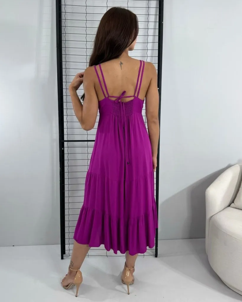 Vestido Madalena - Fúcsia, foto 3
