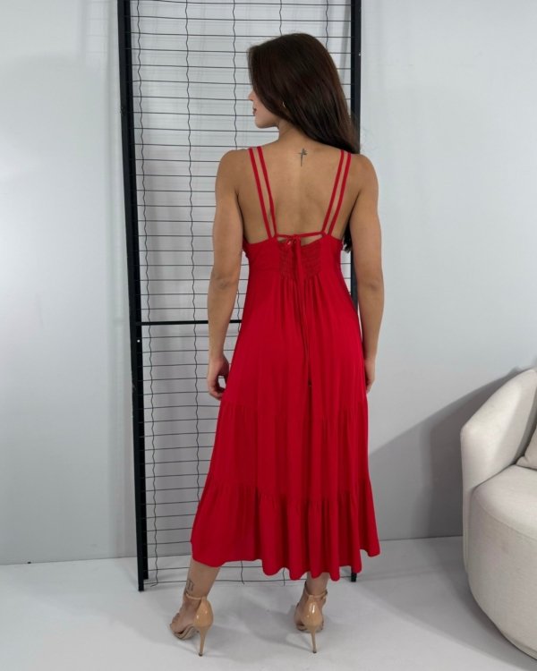 Vestido Madalena - Vermelho - Imagem 3