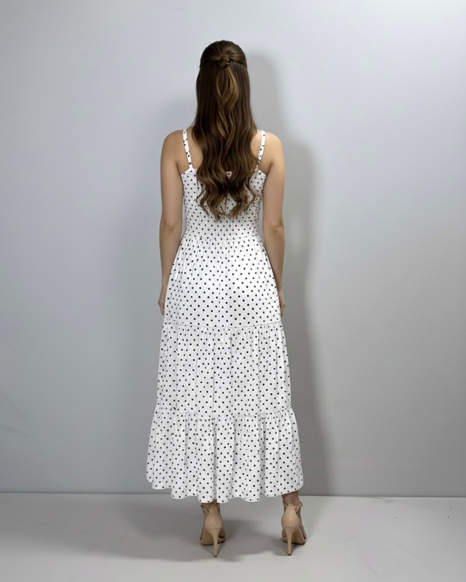 Vestido Jéssica Midi - Poá Fundo Branco - Image 4