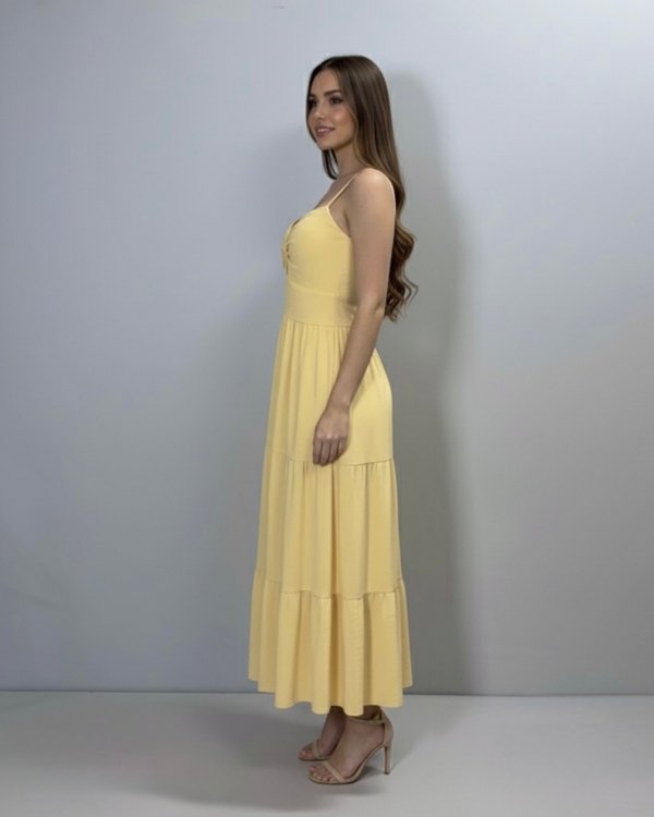 Vestido Jéssica Midi - Amarelo Claro