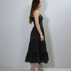Vestido Jéssica Midi - Poá Preto - Image 4