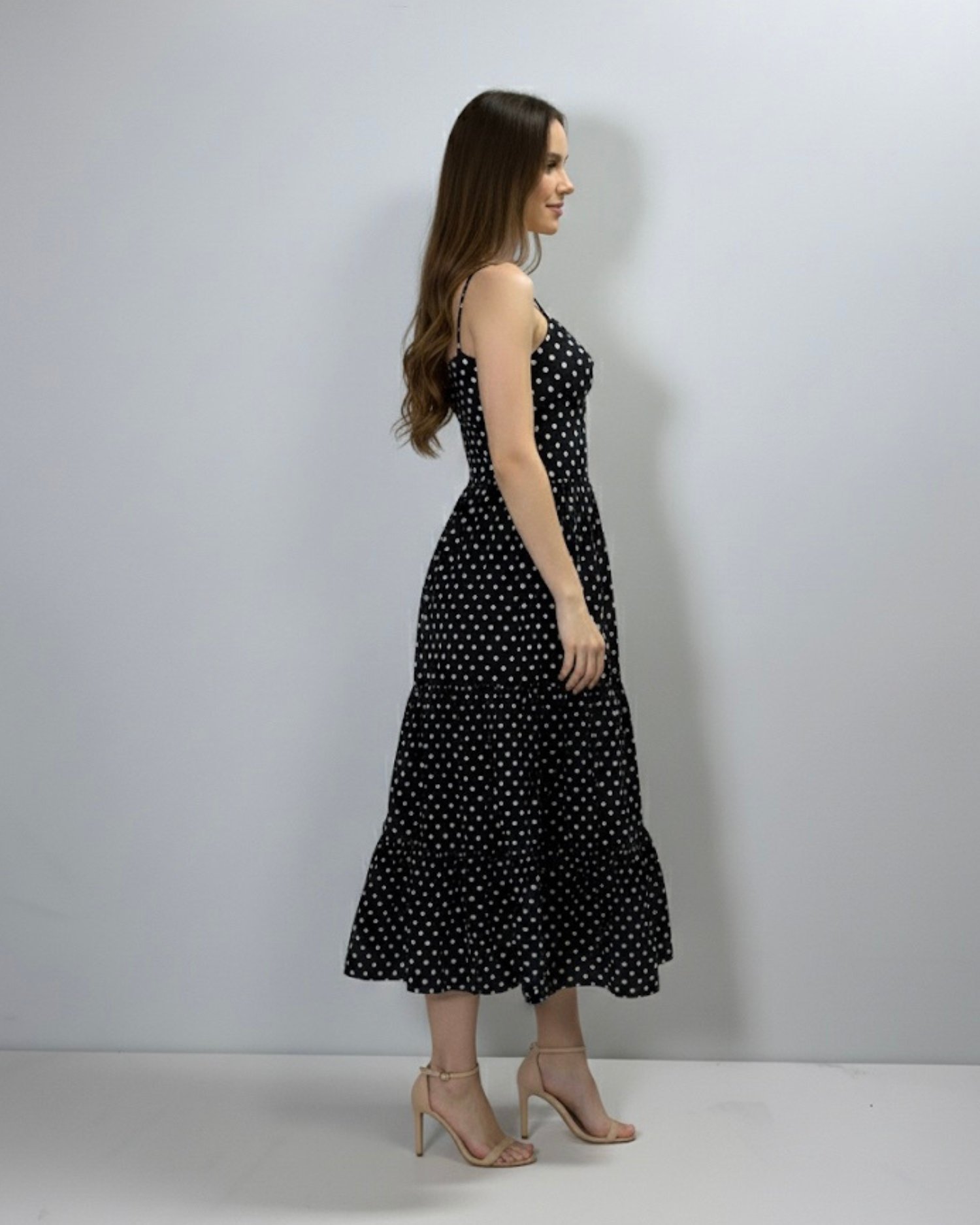 Vestido Jéssica Midi - Poá Preto - Image 4