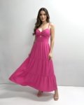 Vestido Jéssica Midi - Rosa Chiclete