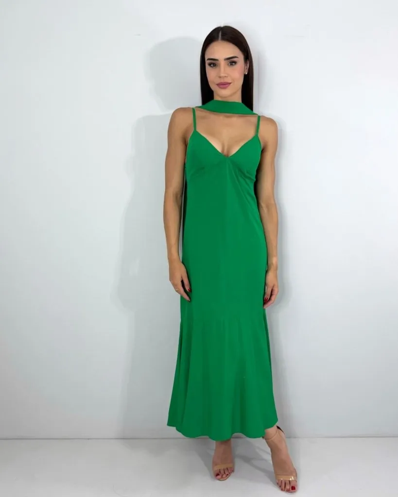 Vestido Carmem - Verde Bandeira