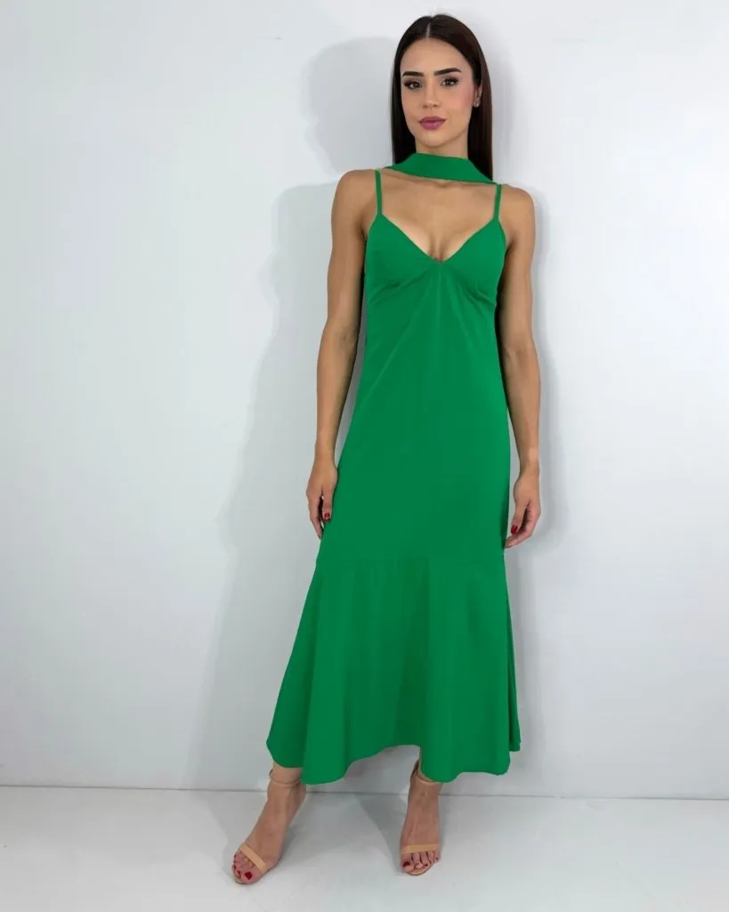 Vestido Carmem - Verde Bandeira