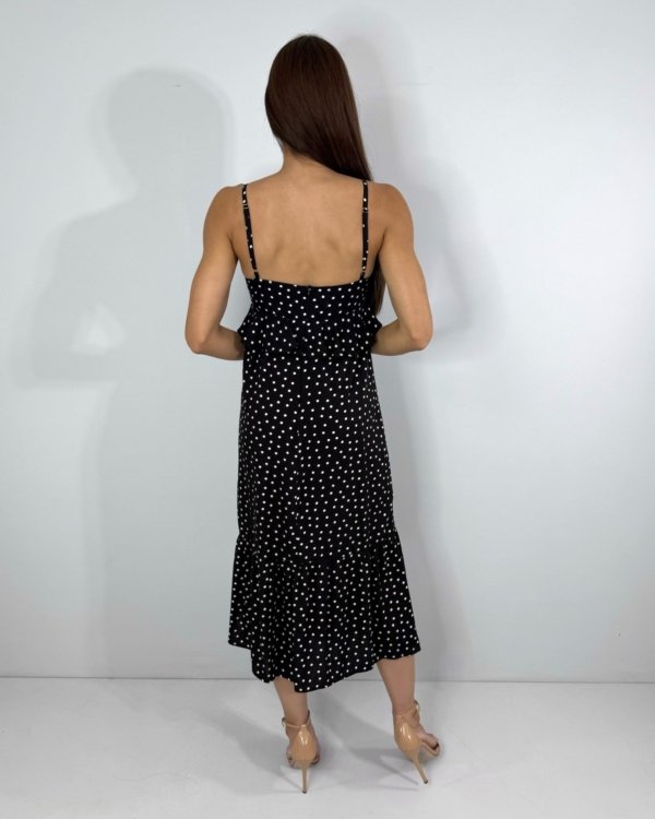 Vestido Maggie - Poá Fundo Preto