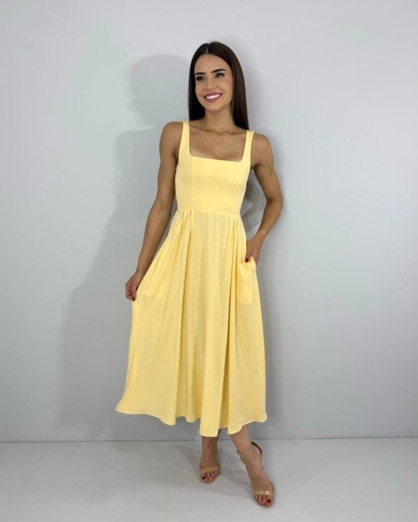 Vestido Samanta - Amarelo Claro