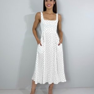 Vestido Samanta - Poá Fundo Branco - Image 4