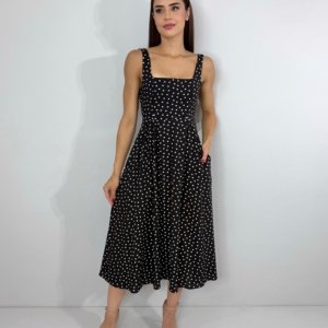 Vestido Samanta - Poá Fundo Preto - Image 2