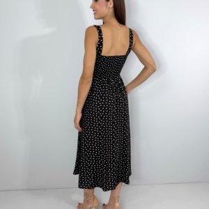 Vestido Samanta - Poá Fundo Preto - Image 4