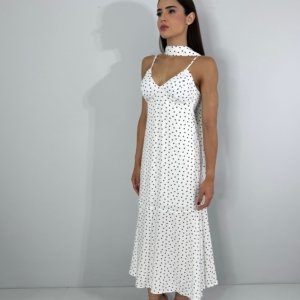 Vestido Carmem - Poá Fundo Branco - Image 3