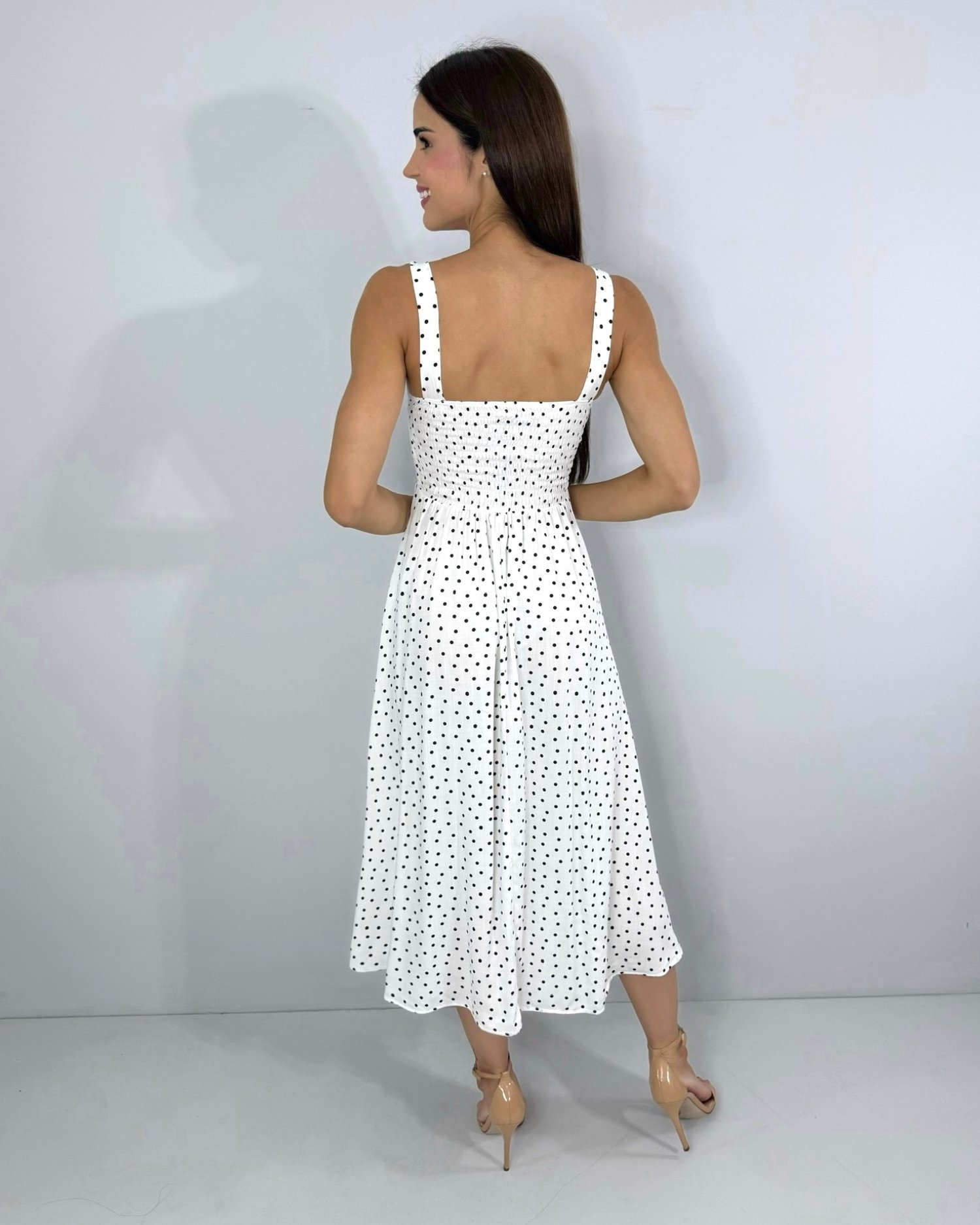 Vestido Samanta - Poá Fundo Branco - Image 2